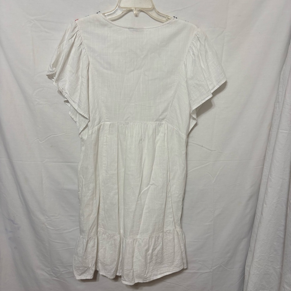 Knox Rose embroidered yoke dress, in a cotton gauze fabric and a tie neck - Picture 5 of 9